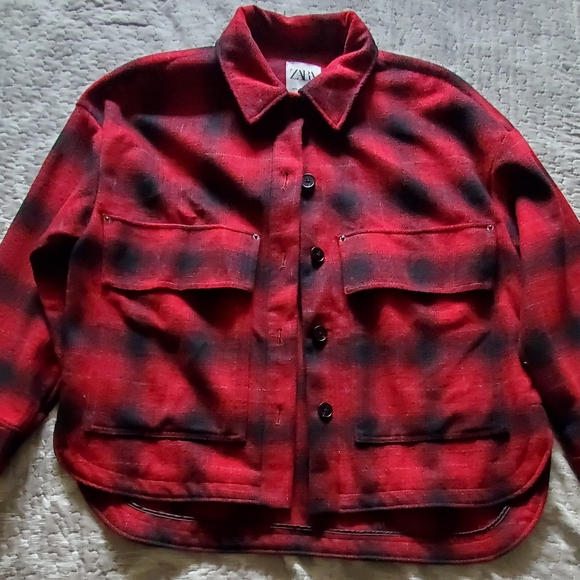ZARA Plaid Shacket L - Picture 3 of 9